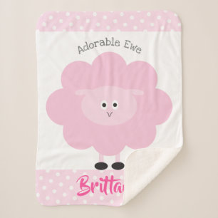 Pink Lamb Niedlich Baby Girl Chic Adorable Ewe Nam Sherpadecke