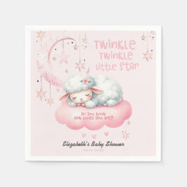 Pink Lamb Twinkle Twinkle Girl Babydusche Serviette