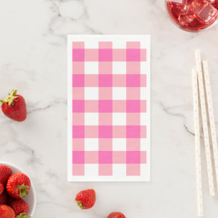 Pink Large Gingham Karierte Karos Serviette