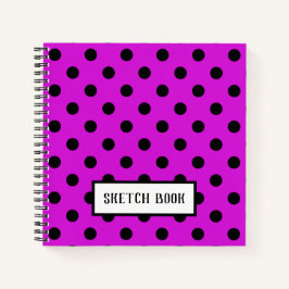 Pink Large Polka Dots Sketch Notizbuch