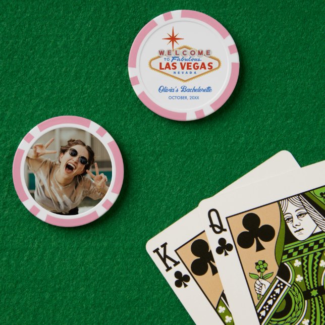 Pink Las Vegas Bachelorette Poker Chips (Pokertisch (doppelt))