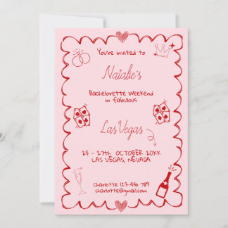 Pink Las Vegas Bachelorette Wochenende Einladung
