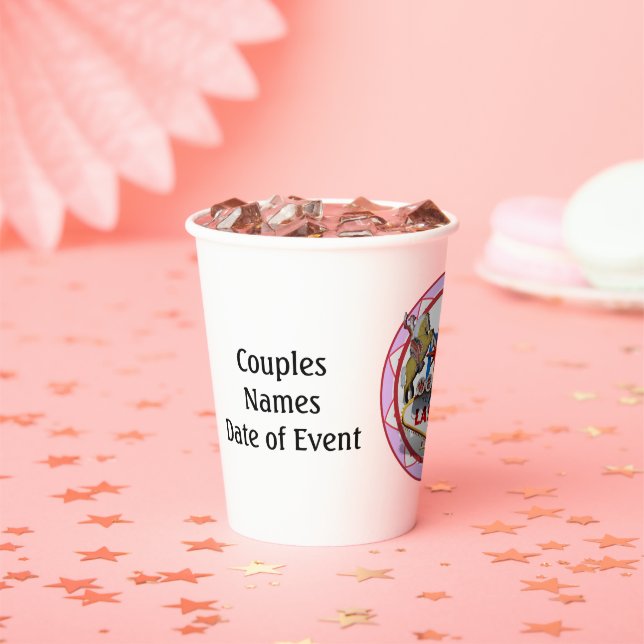 Pink Las Vegas Begrüßungszeichen Poker Chip Pappbecher (Insitu)