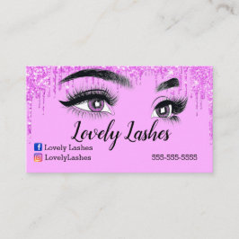 Pink Lashes Glitterie Visitenkarte