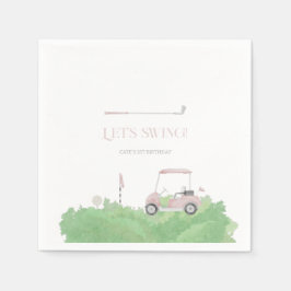 Pink lass par tee Golf Geburtstag Serviette