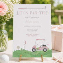 Pink lass par tee Golf Geburtstagsfeier Einladung
