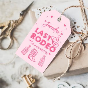 Pink Last Rodeo Cowgirl Junggeselinnen-Abschied Geschenkanhänger