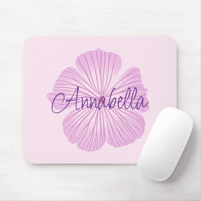 Pink Lavatera Blume Mousepad (Mit Mouse)