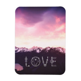 *~* Pink & Lavender Sky Lila Mountain Foto Magnet