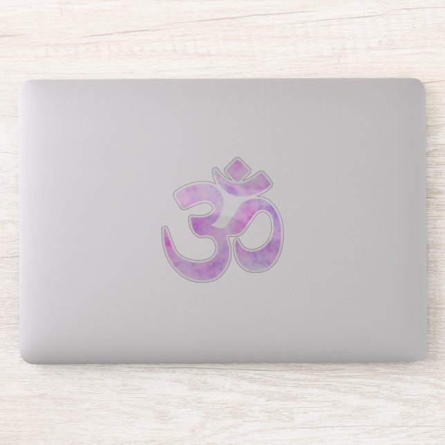Pink Lavender Wasserfarbe Om Symbol Aufkleber (Computer)