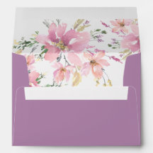 Pink Lavender Watercolor Floral Wedding
