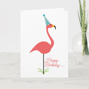 Pink Lawn Flamingo Happy Geburtstag zu klassischen Karte