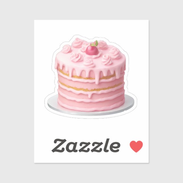 Pink Layard Tropfen Cake Emoji Aufkleber (Blatt)