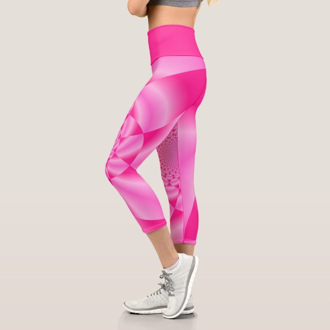 Pink Leaf Petal Capri Leggings (Links)