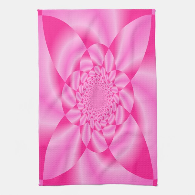 Pink Leaf Petal Geschirrtuch (Vertikal)