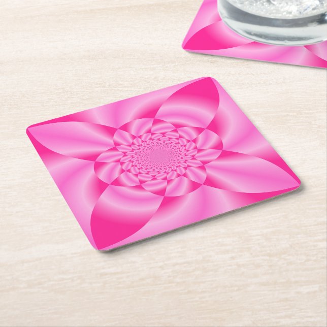 Pink Leaf Petal Rechteckiger Pappuntersetzer (angewinkelt)
