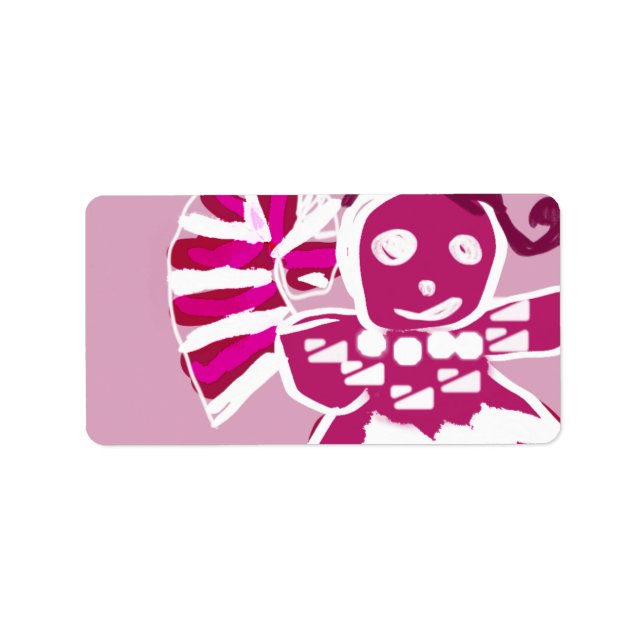Pink-Lebkuchen Adressaufkleber (Vorne)