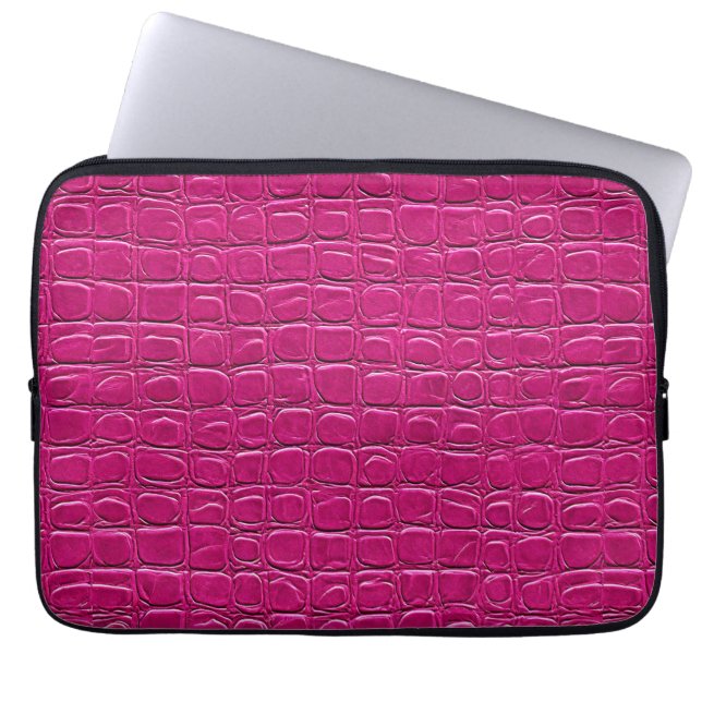 Pink-Leder-Effekt Laptopschutzhülle (Vorderseite)