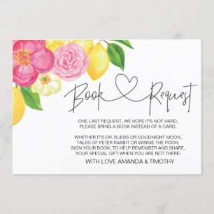 Pink Lemon Floral Baby Shooting Cards Einladung