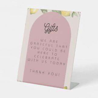 Pink Lemon Geschenktisch-Schild Sockelschild
