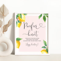 Pink Lemon Schnuller Jagen Baby Duschgame Poster