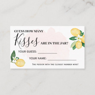 Pink Lemon Wie viele Kisses Brautparty Game-Karte Platzkarte