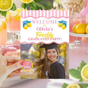 Pink Lemonade Absolventenfoto & QR-Code Einladung