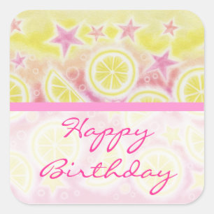 Pink Lemonade 'Birthday' Aufkleber