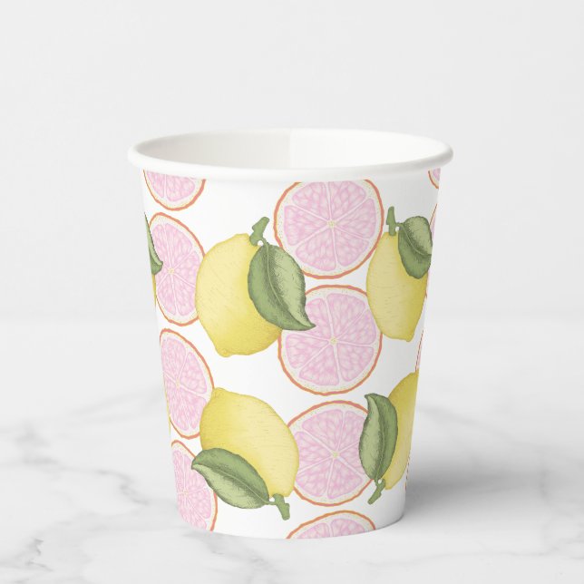Pink Lemonade Citrus Birthday Papier Cups Pappbecher (Links)