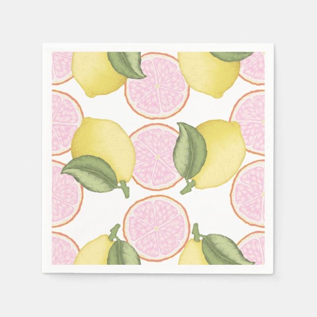 Pink Lemonade Citrus Geburtstagsparty Napkins Serviette (Vorderseite)