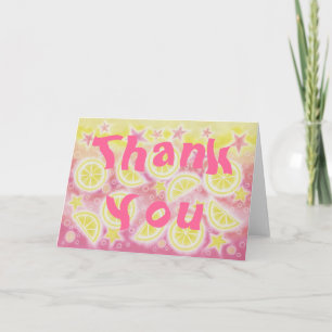 Pink Lemonade "Danke!"-Kartenvordertext Dankeskarte
