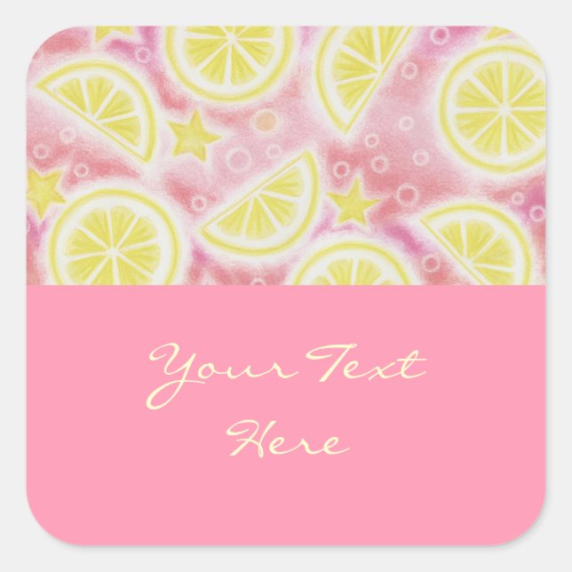 Pink Lemonade "Dein Text" Aufkleber in Rosa (Vorderseite)