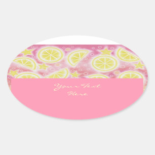 Pink Lemonade 'Dein Text' Aufkleber oval pink