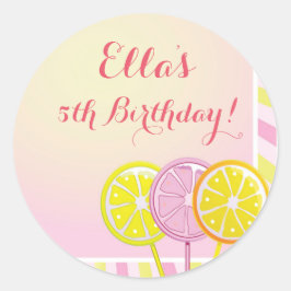 Pink Lemonade Geburtstagskleber Runder Aufkleber