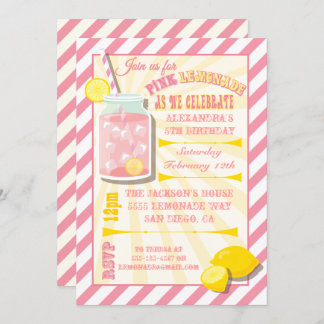 Pink Lemonade Geburtstagsparty Einladungen