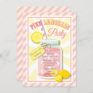 Pink Lemonade Geburtstagsparty Einladungen