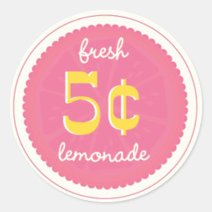 Pink Lemonade Gefälligetags, Stickers, Siegel Runder Aufkleber