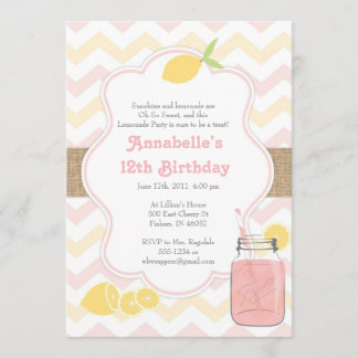 Pink Lemonade - Girly Soft Vintage Einladung