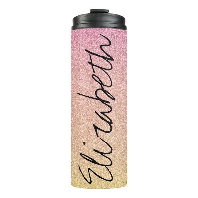 Pink Lemonade Glitzer Ombre Thermosbecher (Vorderseite)