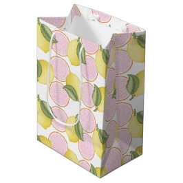 Pink Lemonade Lemon Birthday Geschenktasche Mittlere Geschenktüte