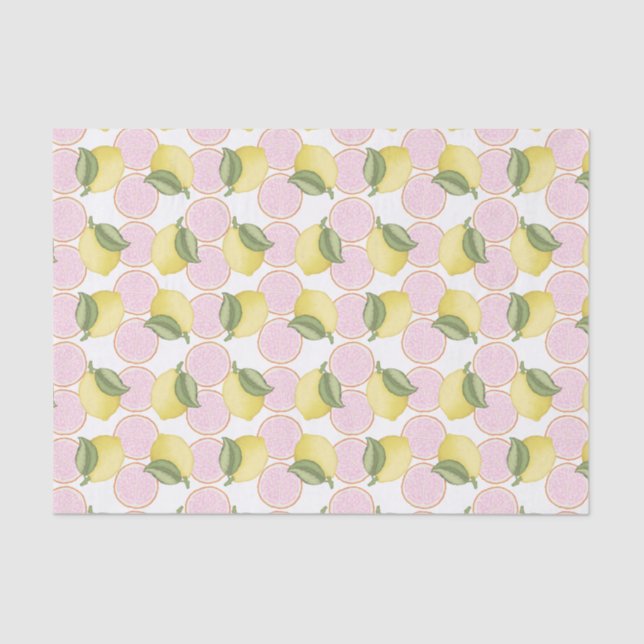 Pink Lemonade Lemon Birthday Party Tissue Paper Seidenpapier (Vorderseite)