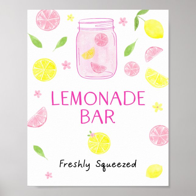 Pink Lemonade Lemon Birthday Poster (Vorne)