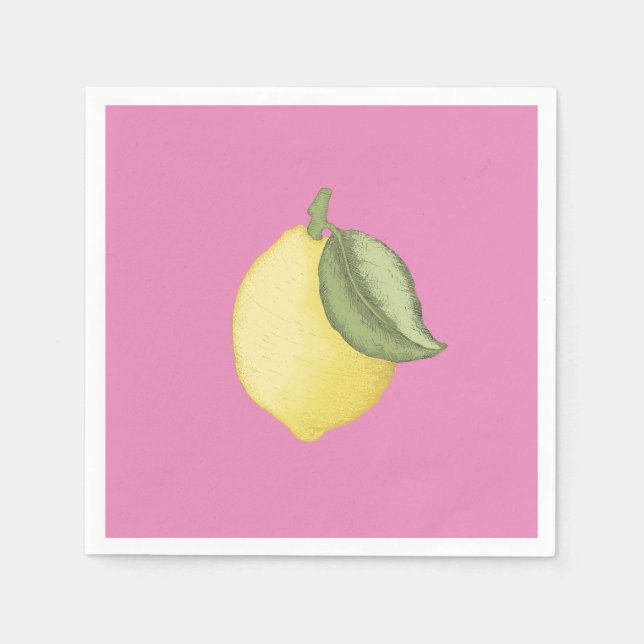 Pink Lemonade Lemon Geburtstagsparty Napkins Serviette (Vorderseite)