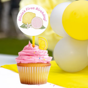 Pink Lemonade Lemon Thema Geburtstagsparty Runder Aufkleber