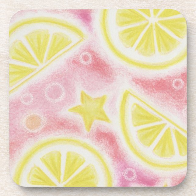Pink Lemonade 'lemons' Untersetzer Set (Vorderseite)