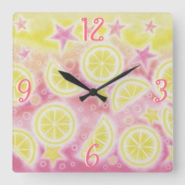 Pink Lemonade 'Numbers' Uhr Quadrat