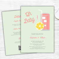 Pink Lemonade Oh Baby Dusche Moderner QR Code