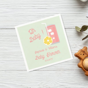 Pink Lemonade Oh Baby Dusche Party Serviette