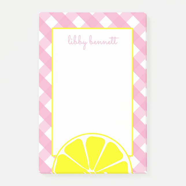 Pink Lemonade Personalisiert Post-it Notepad Klebezettel (Vorderseite)