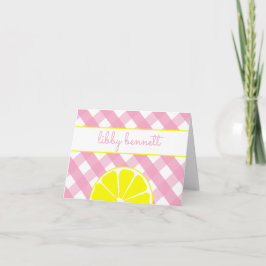 Pink Lemonade Personalisierte geflochtene Mitteilu Dankeskarte